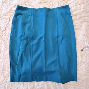 CAbi Sigourney Teal Pencil Skirt